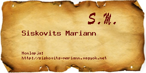 Siskovits Mariann névjegykártya